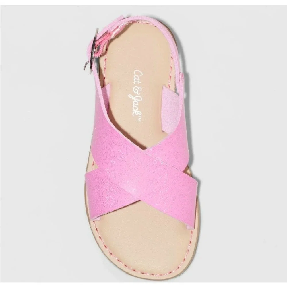 Cat & Jack By‎ Target Gail Sandals Toddler Girl's Size 5 Pink Sparkle NEW